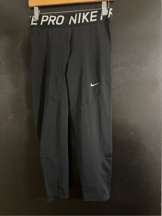 Nike Pants - Nike Black Dri-FIT Cropped Leggings with White Swoosh